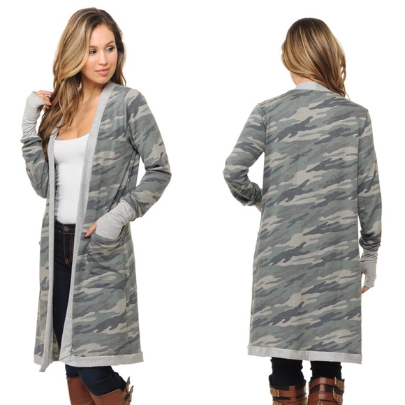 🔥LAST ONE😍Camouflage Open Cardigan Large - Picture 2 of 5
